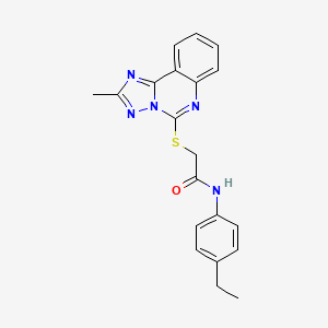 molecular formula C20H19N5OS B11036482 N-(4-ethylphenyl)-2-[(2-methyl[1,2,4]triazolo[1,5-c]quinazolin-5-yl)thio]acetamide 