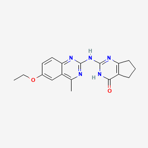 molecular formula C18H19N5O2 B11036517 2-[(6-ethoxy-4-methylquinazolin-2-yl)amino]-1,5,6,7-tetrahydro-4H-cyclopenta[d]pyrimidin-4-one 