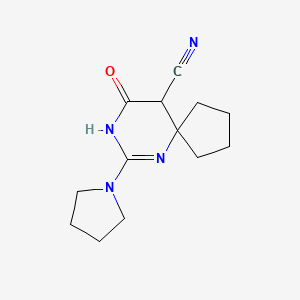 molecular formula C13H18N4O B11036532 9-Oxo-7-(pyrrolidin-1-yl)-6,8-diazaspiro[4.5]dec-7-ene-10-carbonitrile 