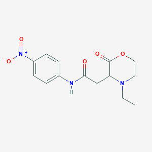 molecular formula C14H17N3O5 B11036535 2-(4-ethyl-2-oxomorpholin-3-yl)-N-(4-nitrophenyl)acetamide 