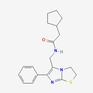 2-cyclopentyl-N-((6-phenyl-2,3-dihydroimidazo[2,1-b]thiazol-5-yl)methyl)acetamide