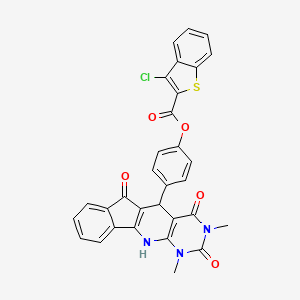 [4-(5,7-dimethyl-4,6,17-trioxo-5,7,9-triazatetracyclo[8.7.0.03,8.011,16]heptadeca-1(10),3(8),11,13,15-pentaen-2-yl)phenyl] 3-chloro-1-benzothiophene-2-carboxylate