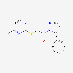 2-[(4-methylpyrimidin-2-yl)sulfanyl]-1-(5-phenyl-4,5-dihydro-1H-pyrazol-1-yl)ethanone