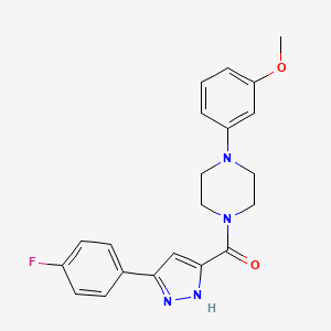 1-[3-(4-Fluorophenyl)-1H-pyrazole-5-carbonyl]-4-(3-methoxyphenyl)piperazine