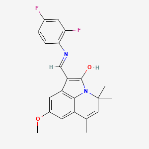 (1Z)-1-{[(2,4-difluorophenyl)amino]methylidene}-8-methoxy-4,4,6-trimethyl-4H-pyrrolo[3,2,1-ij]quinolin-2(1H)-one