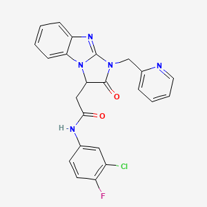 molecular formula C23H17ClFN5O2 B11036621 N-(3-chloro-4-fluorophenyl)-2-[2-oxo-1-(pyridin-2-ylmethyl)-2,3-dihydro-1H-imidazo[1,2-a]benzimidazol-3-yl]acetamide 