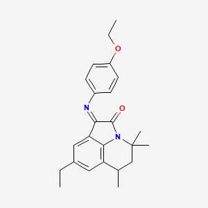 (1E)-1-[(4-ethoxyphenyl)imino]-8-ethyl-4,4,6-trimethyl-5,6-dihydro-4H-pyrrolo[3,2,1-ij]quinolin-2(1H)-one