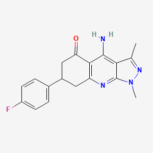 4-Amino-7-(4-fluorophenyl)-1,3-dimethyl-1H,5H,6H,7H,8H-pyrazolo[3,4-B]quinolin-5-one