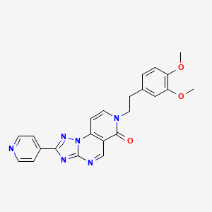 molecular formula C23H20N6O3 B11036653 7-[2-(3,4-dimethoxyphenyl)ethyl]-2-pyridin-4-ylpyrido[3,4-e][1,2,4]triazolo[1,5-a]pyrimidin-6(7H)-one 