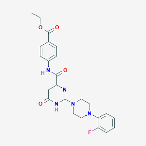 Ethyl 4-[({2-[4-(2-fluorophenyl)piperazin-1-yl]-6-oxo-3,4,5,6-tetrahydropyrimidin-4-yl}carbonyl)amino]benzoate