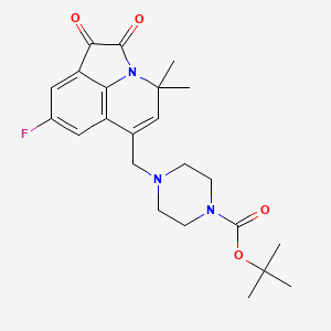 Tert-butyl 4-[(8-fluoro-4,4-dimethyl-1,2-dioxo-1,2-dihydro-4H-pyrrolo[3,2,1-IJ]quinolin-6-YL)methyl]tetrahydro-1(2H)-pyrazinecarboxylate