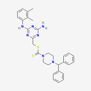 molecular formula C30H33N7S2 B11036713 {4-Amino-6-[(2,3-dimethylphenyl)amino]-1,3,5-triazin-2-yl}methyl 4-(diphenylmethyl)piperazine-1-carbodithioate 