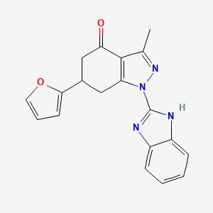 1-(1H-benzimidazol-2-yl)-6-(furan-2-yl)-3-methyl-1,5,6,7-tetrahydro-4H-indazol-4-one