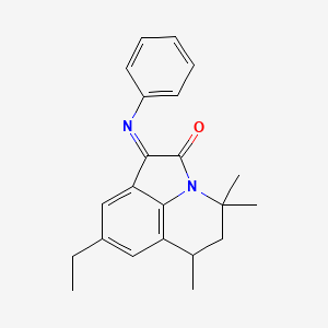 (1E)-8-ethyl-4,4,6-trimethyl-1-(phenylimino)-5,6-dihydro-4H-pyrrolo[3,2,1-ij]quinolin-2(1H)-one