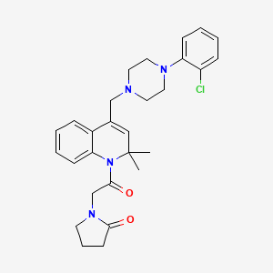 molecular formula C28H33ClN4O2 B11036769 1-{2-[4-{[4-(2-chlorophenyl)piperazin-1-yl]methyl}-2,2-dimethylquinolin-1(2H)-yl]-2-oxoethyl}pyrrolidin-2-one 