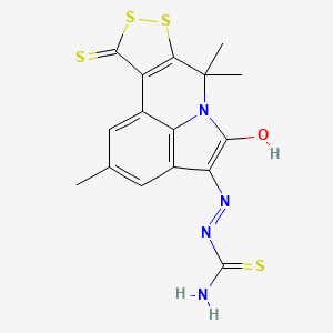 (2E)-2-(2,7,7-trimethyl-5-oxo-10-thioxo-7,10-dihydro[1,2]dithiolo[3,4-c]pyrrolo[3,2,1-ij]quinolin-4(5H)-ylidene)hydrazinecarbothioamide