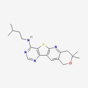 5,5-dimethyl-N-(3-methylbutyl)-6-oxa-17-thia-2,12,14-triazatetracyclo[8.7.0.03,8.011,16]heptadeca-1,3(8),9,11,13,15-hexaen-15-amine