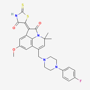 5-[6-{[4-(4-Fluorophenyl)piperazino]methyl}-8-methoxy-4,4-dimethyl-2-oxo-4H-pyrrolo[3,2,1-IJ]quinolin-1(2H)-yliden]-2-thioxo-1,3-thiazolan-4-one