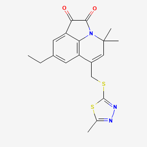 8-ethyl-4,4-dimethyl-6-{[(5-methyl-1,3,4-thiadiazol-2-yl)sulfanyl]methyl}-4H-pyrrolo[3,2,1-ij]quinoline-1,2-dione