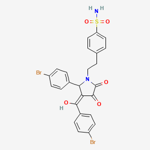 molecular formula C25H20Br2N2O5S B11036843 4-(2-{2-(4-bromophenyl)-3-[(4-bromophenyl)carbonyl]-4-hydroxy-5-oxo-2,5-dihydro-1H-pyrrol-1-yl}ethyl)benzenesulfonamide 