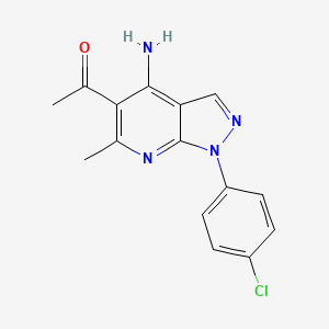 1-[4-amino-1-(4-chlorophenyl)-6-methyl-1H-pyrazolo[3,4-b]pyridin-5-yl]ethanone