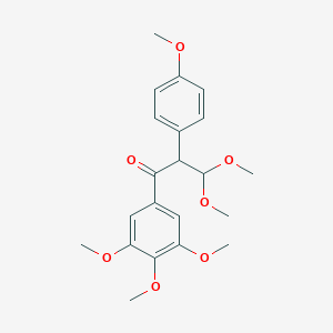 molecular formula C21H26O7 B11036875 3,3-Dimethoxy-2-(4-methoxyphenyl)-1-(3,4,5-trimethoxyphenyl)-1-propanone 