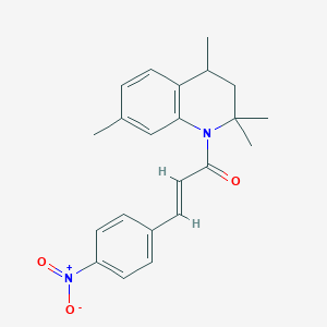 (2E)-3-(4-nitrophenyl)-1-(2,2,4,7-tetramethyl-3,4-dihydroquinolin-1(2H)-yl)prop-2-en-1-one