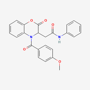 2-[4-(4-methoxybenzoyl)-2-oxo-3,4-dihydro-2H-1,4-benzoxazin-3-yl]-N-phenylacetamide