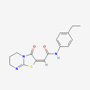 (2E)-N-(4-Ethylphenyl)-2-(3-oxo-6,7-dihydro-5H-[1,3]thiazolo[3,2-A]pyrimidin-2(3H)-ylidene)acetamide