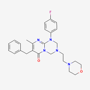 7-benzyl-1-(4-fluorophenyl)-8-methyl-3-[2-(morpholin-4-yl)ethyl]-1,2,3,4-tetrahydro-6H-pyrimido[1,2-a][1,3,5]triazin-6-one