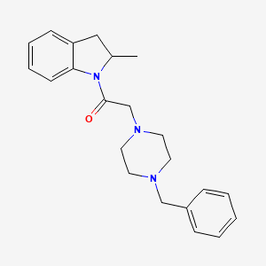 molecular formula C22H27N3O B11037002 2-(4-benzylpiperazin-1-yl)-1-(2-methyl-2,3-dihydro-1H-indol-1-yl)ethanone 