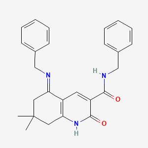 molecular formula C26H27N3O2 B11037052 (5Z)-N-benzyl-5-(benzylimino)-7,7-dimethyl-2-oxo-1,2,5,6,7,8-hexahydroquinoline-3-carboxamide 