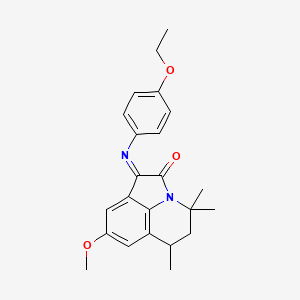 (1E)-1-[(4-ethoxyphenyl)imino]-8-methoxy-4,4,6-trimethyl-5,6-dihydro-4H-pyrrolo[3,2,1-ij]quinolin-2(1H)-one