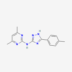 molecular formula C15H16N6 B11037061 4,6-dimethyl-N-[5-(4-methylphenyl)-1H-1,2,4-triazol-3-yl]pyrimidin-2-amine 