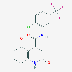 molecular formula C17H14ClF3N2O3 B11037094 N-[2-chloro-5-(trifluoromethyl)phenyl]-2,5-dioxo-1,2,3,4,5,6,7,8-octahydroquinoline-4-carboxamide 