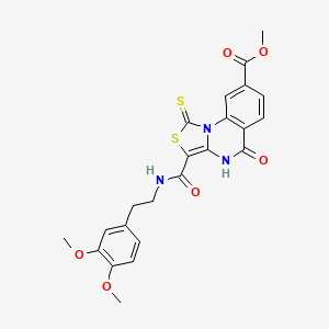 methyl 3-((3,4-dimethoxyphenethyl)carbamoyl)-5-oxo-1-thioxo-4,5-dihydro-1H-thiazolo[3,4-a]quinazoline-8-carboxylate