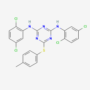 molecular formula C22H15Cl4N5S B11037130 N,N'-bis(2,5-dichlorophenyl)-6-[(4-methylphenyl)sulfanyl]-1,3,5-triazine-2,4-diamine 