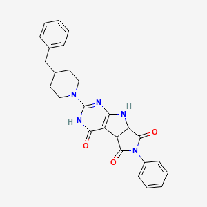 10-(4-benzylpiperidin-1-yl)-4-phenyl-4,7,9,11-tetrazatricyclo[6.4.0.02,6]dodeca-1(8),9-diene-3,5,12-trione