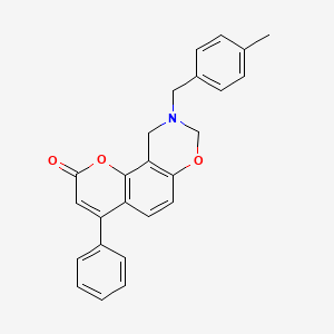 molecular formula C25H21NO3 B11037156 9-(4-methylbenzyl)-4-phenyl-9,10-dihydro-2H,8H-chromeno[8,7-e][1,3]oxazin-2-one 