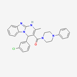 molecular formula C28H26ClN5O B11037160 [4-(3-Chlorophenyl)-2-methyl-1,4-dihydropyrimido[1,2-a]benzimidazol-3-yl](4-phenylpiperazin-1-yl)methanone 