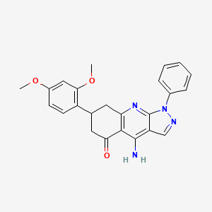 4-Amino-7-(2,4-dimethoxyphenyl)-1-phenyl-1H,5H,6H,7H,8H-pyrazolo[3,4-B]quinolin-5-one