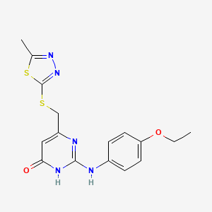 2-[(4-ethoxyphenyl)amino]-6-{[(5-methyl-1,3,4-thiadiazol-2-yl)sulfanyl]methyl}pyrimidin-4(3H)-one