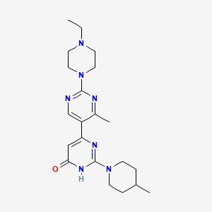 molecular formula C21H31N7O B11037195 6-[2-(4-ethylpiperazino)-4-methyl-5-pyrimidinyl]-2-(4-methylpiperidino)-4(3H)-pyrimidinone 