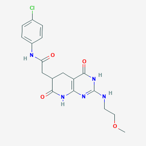 N-(4-chlorophenyl)-2-{2-[(2-methoxyethyl)amino]-4,7-dioxo-1,4,5,6,7,8-hexahydropyrido[2,3-d]pyrimidin-6-yl}acetamide