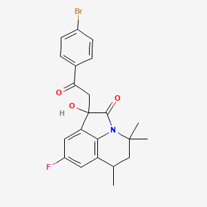 1-[2-(4-bromophenyl)-2-oxoethyl]-8-fluoro-1-hydroxy-4,4,6-trimethyl-5,6-dihydro-4H-pyrrolo[3,2,1-ij]quinolin-2(1H)-one