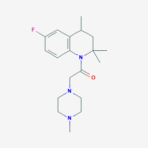 molecular formula C19H28FN3O B11037228 1-(6-fluoro-2,2,4-trimethyl-3,4-dihydroquinolin-1(2H)-yl)-2-(4-methylpiperazin-1-yl)ethanone 