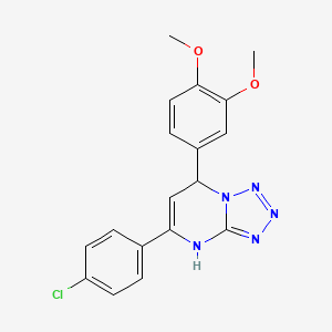 molecular formula C18H16ClN5O2 B11037233 5-(4-Chlorophenyl)-7-(3,4-dimethoxyphenyl)-3,7-dihydrotetrazolo[1,5-a]pyrimidine 