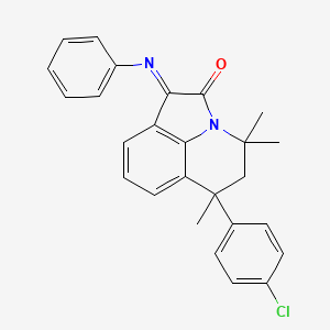 (1E)-6-(4-chlorophenyl)-4,4,6-trimethyl-1-(phenylimino)-5,6-dihydro-4H-pyrrolo[3,2,1-ij]quinolin-2(1H)-one