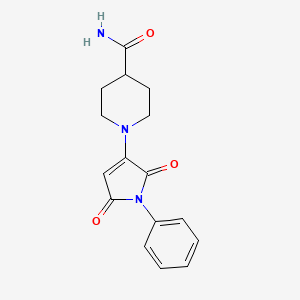 molecular formula C16H17N3O3 B11037242 1-(2,5-dioxo-1-phenyl-2,5-dihydro-1H-pyrrol-3-yl)piperidine-4-carboxamide 