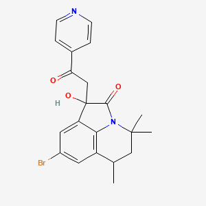 molecular formula C21H21BrN2O3 B11037243 8-bromo-1-hydroxy-4,4,6-trimethyl-1-[2-oxo-2-(pyridin-4-yl)ethyl]-5,6-dihydro-4H-pyrrolo[3,2,1-ij]quinolin-2(1H)-one 